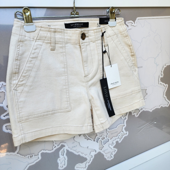 Liverpool Los Angeles Utility Shorts Flap Pockets 4 1/2" Inseam Size 26 NEW - Picture 9 of 13